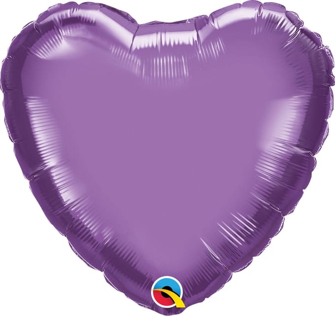 Folieballon Hart Paars Chroom - 45cm