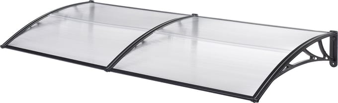 Deurluifel Mellerud afdak 300x100 cm transparant en zwart