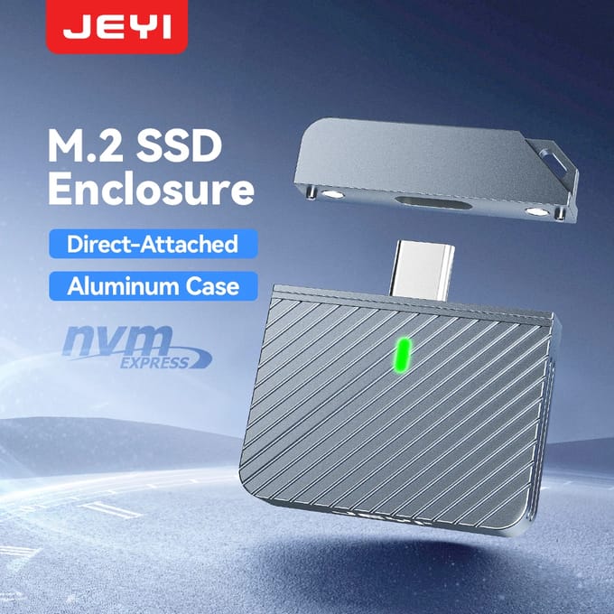 JEYI 2230 M.2 NVMe SSD-behuizing - USB 3.2 (10 Gbps) aluminium behuizing met magnetische beschermkap, direct plug-ontwerp, TYPE-C Zebra-2230C