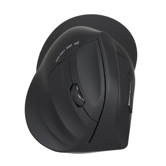 Souris optique sans fil 2.4G, verticale, 6 touches, ergonomique, pour bureau, avec 3 vitesses DPI réglables noir