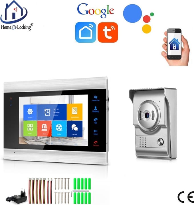 WIFI videofoon/intercom met bediening via APP en werkt met spraakgestuurde apps. T-2104