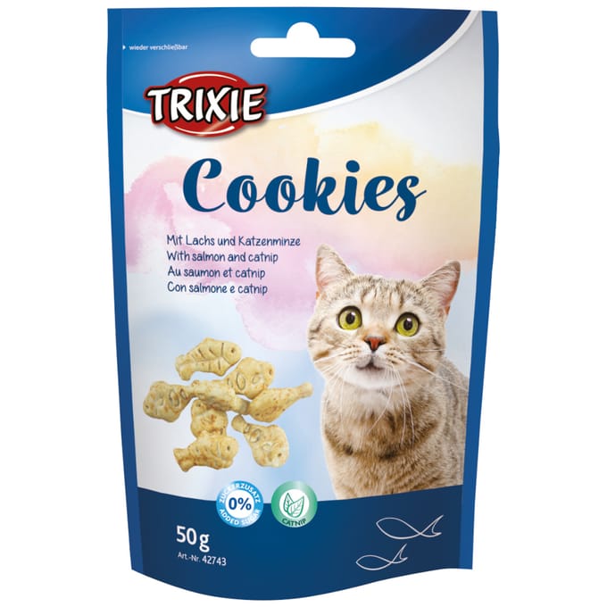 50g Trixie Cookies met zalm & kattenkruid kattensnacks