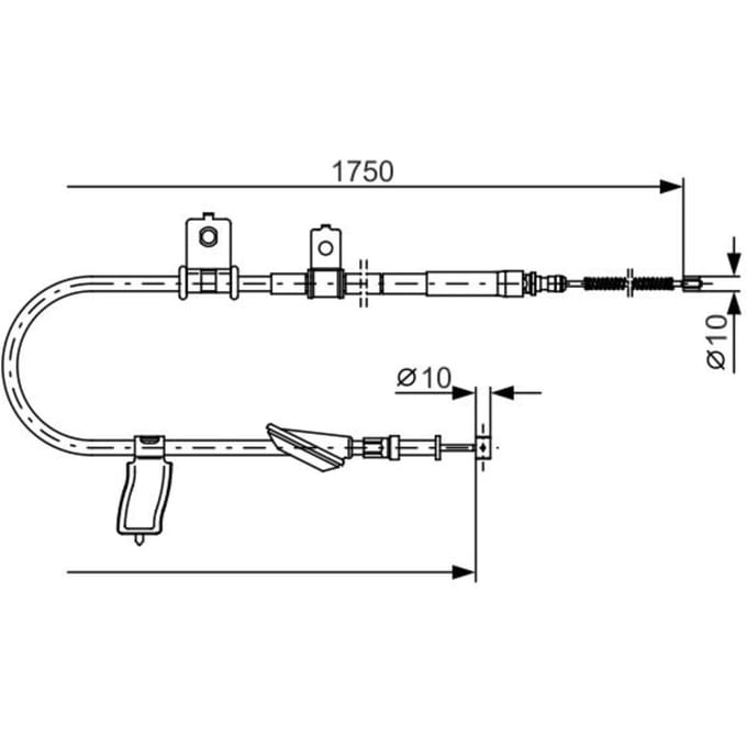 Kabel, parkeerrem BOSCH 1 987 482 351 rechts