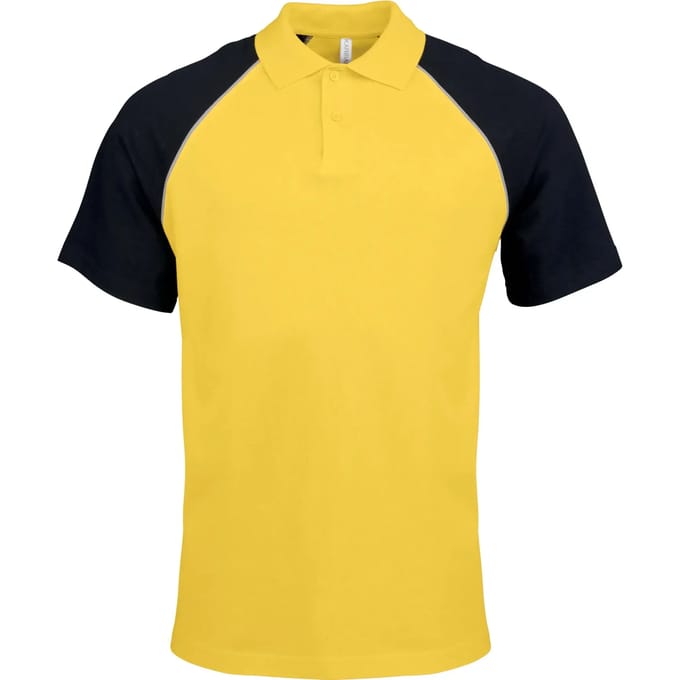 Herenpolo 'Baseball' korte mouwen Yellow/Black - M