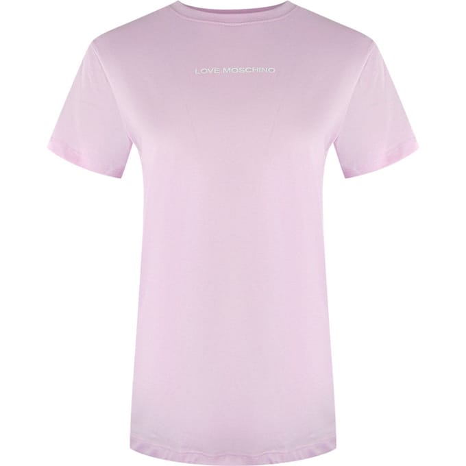 Love Moschino T-shirt Met Opvallend Roze Logo
