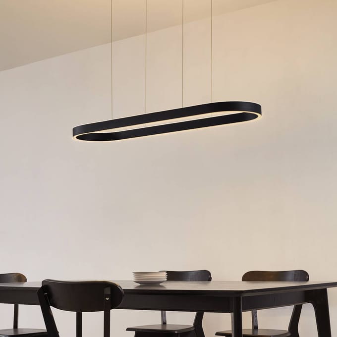 Lucande Smart LED hanglamp Melinay, zwart, CCT, Tuya