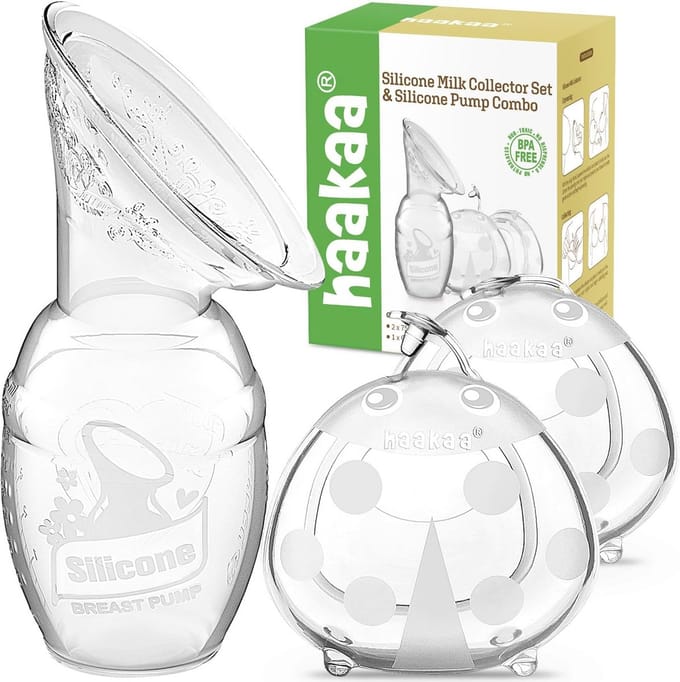 Handmatige borstkolf 100 ml met draagbaar borstschild - Siliconen borstkolf set voor moeders
