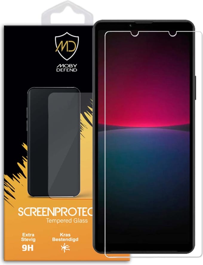 MobyDefend Screenprotector - Geschikt voor Sony Xperia 10 IV - Case-Friendly Screensaver - Gehard Glas