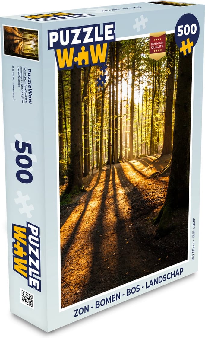 Puzzel Zon - Bomen - Bos - Landschap - Natuur - Legpuzzel - Puzzel 500 stukjes