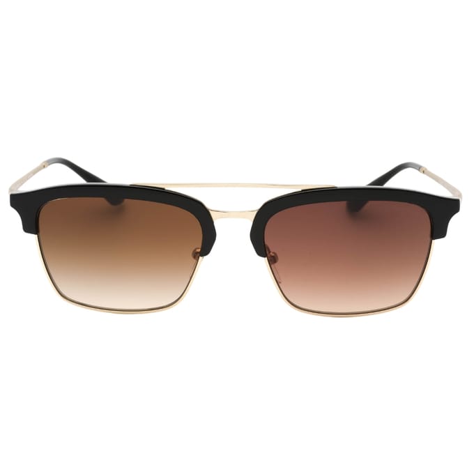 Emporio Armani Matte Pale Gold Frame Bruine Zonnebril met Gradiënt Lens