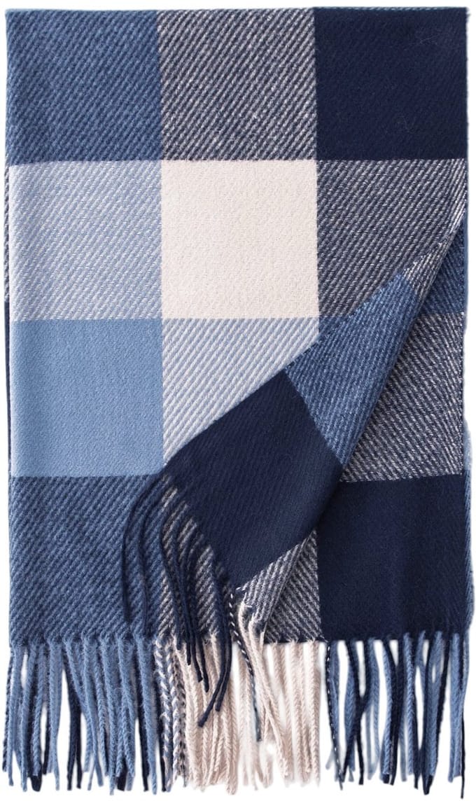Sjaal Ruit/Checker - Blauw | 195 x 65 cm | Polyester | Fashion Favorite