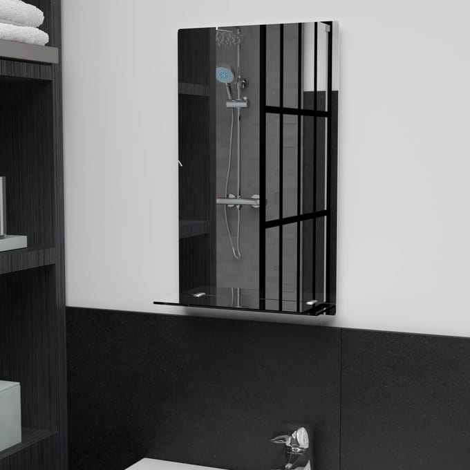 vidaXL - Wandspiegel - met - schap - 30x50 - cm - gehard - glas