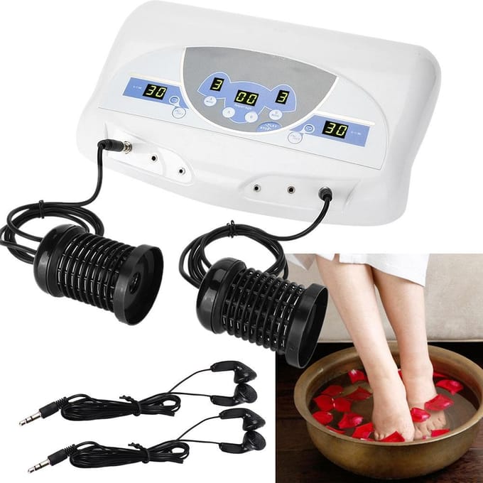 Lichaamsdetoxmachine Ionenarray Muziek Voetbad Spa Reiniging Ionische Machine voor Twee Personen EU Plug 220V gray