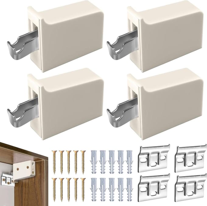 EGoods - Set van 4 Universele Keukenkast Ophangbeugels met Montagerails - Wit - Draagvermogen 100 kg