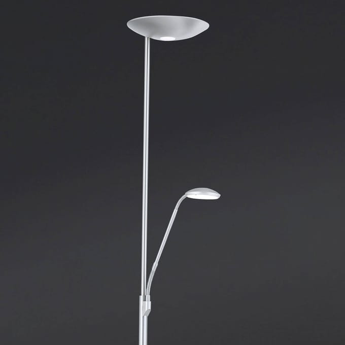 ORION LED uplighter Cobra met leeslamp nikkel