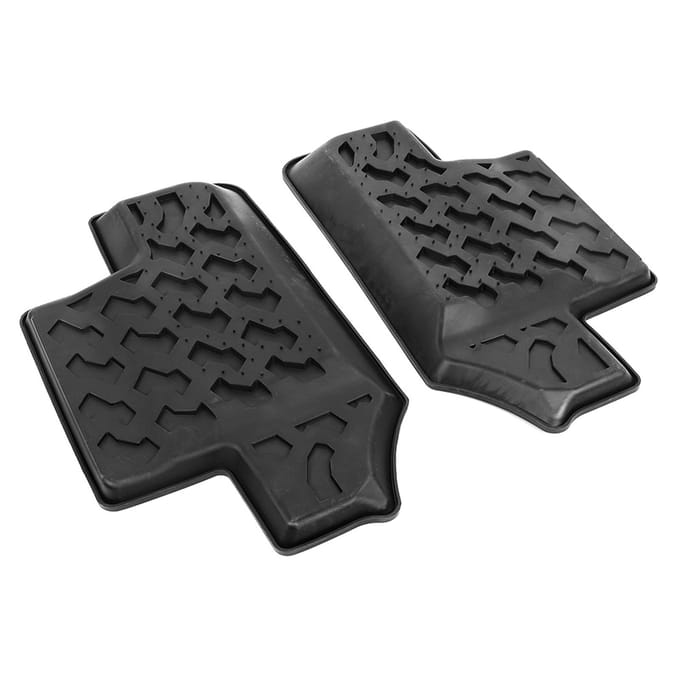 Paar Achtervloermat Antislip Rubber Deur Voetpad Past voor Jeep Wrangler JK 2 Deurs 20072017 black