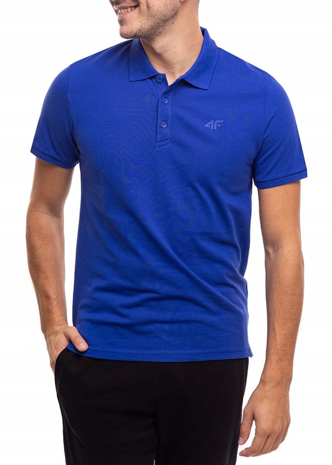 4F Poloshirt Heren - Blauw - Katoen - Maat S