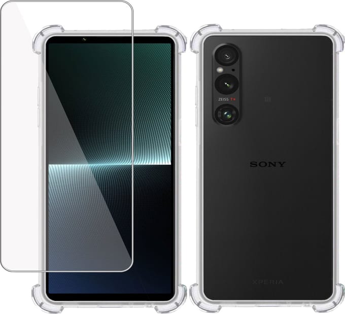 Hoesje geschikt voor Sony Xperia 1 IV + Screenprotector – Tempered Glass - Extreme Shock Case Transparant