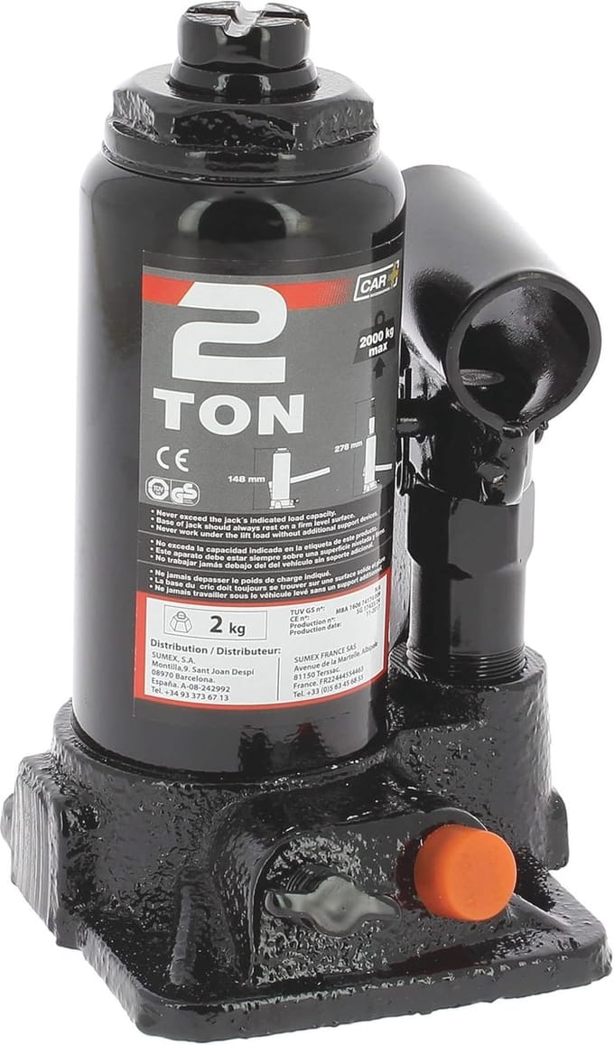 Hydraulische Krik 2 Ton - TÜV/Gecertificeerde Veiligheid