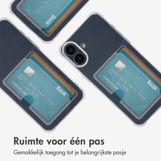 imoshion Softcase Backcover met pasjeshouder voor de Apple iPhone 16 Plus - Transparant