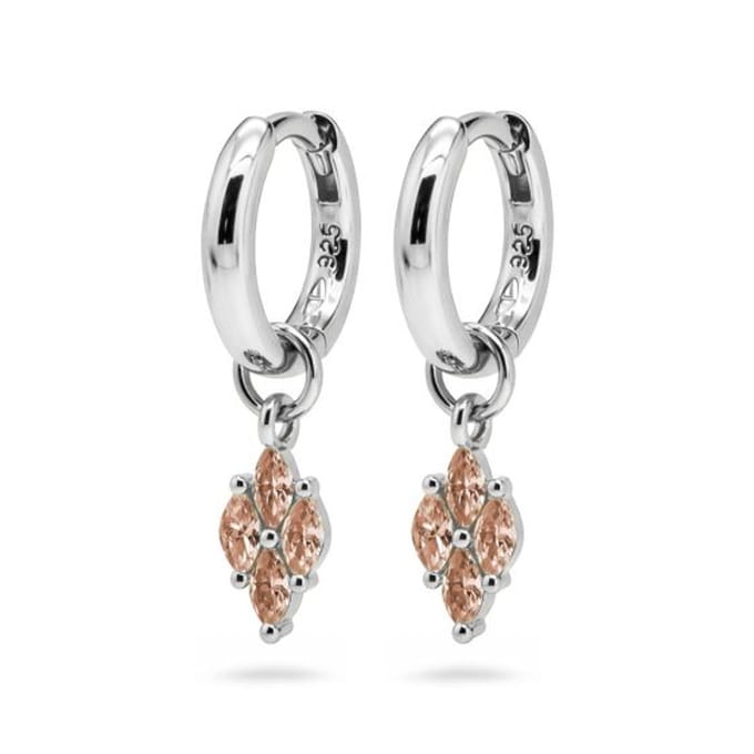 Karma Oorhangers Ruit Zirkonias Karamel Zilver