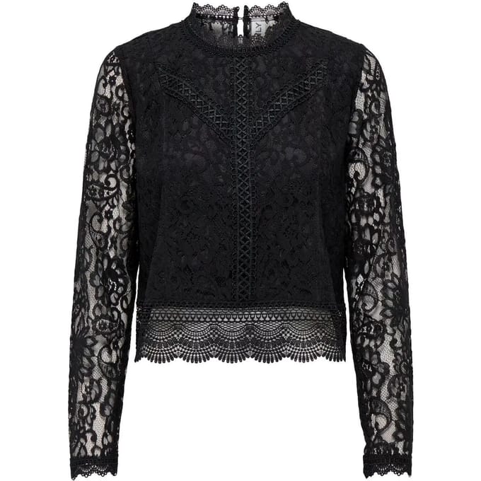 ONLY ONLNEW KARO LS LACE TOP WVN Dames Top - Maat M