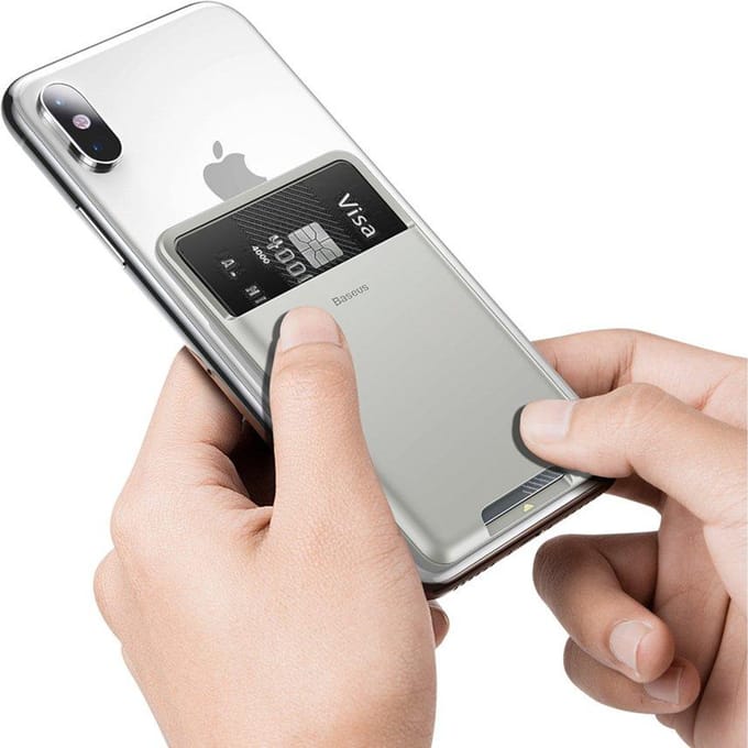 Baseus self-adhesive card case for phone documents gray (ACKD-B0G)
