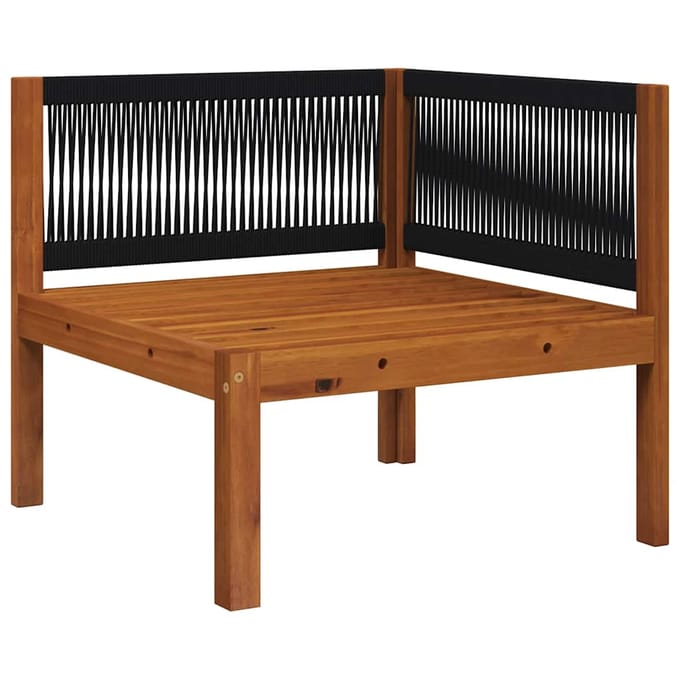 vidaXL - Tuinhoekbank - met - kussens - acaciahout - & - touw