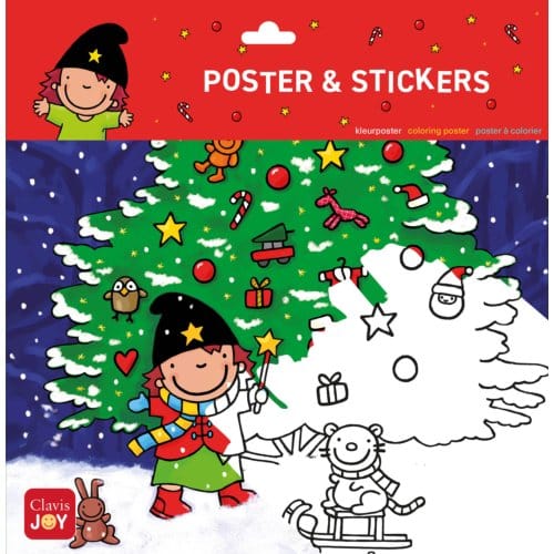 Kleurposter Heksje Mimi viert Kerstmis