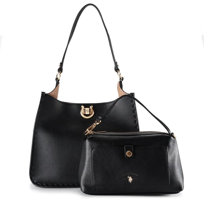 U.S. POLO ASSN. schoudertas Jones Hobo With Extra Bag Black zwart