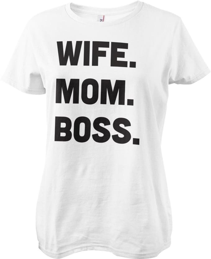 Hybris Dames-T-shirt 'Wife - Mom - Boss Girly'