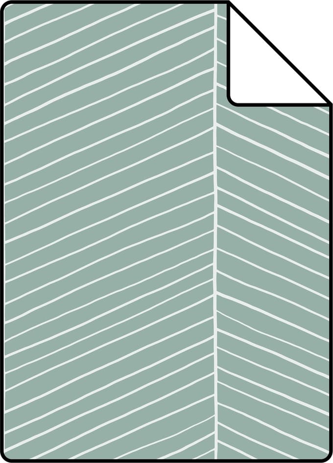 Proefstaal ESTAhome behang visgraat-motief vergrijsd mintgroen - 26.5 x 21 cm - 139108-S
