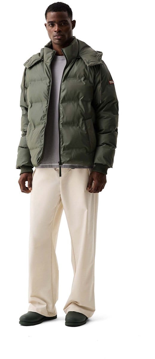 Hunter - Wiley Sonic Welded PU Puffer Jacket - Heren - Jas - Groen