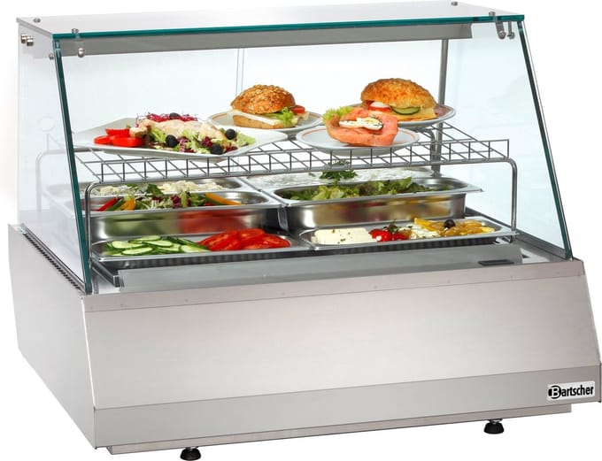Bartscher Koelvitrine 2/1 GN - Rechte Ruit - Convectiekoeling - 6–10 °C - 750x775x600mm