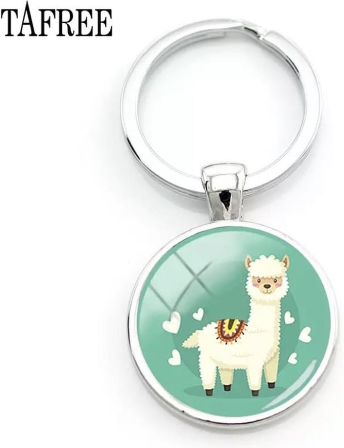 Akyol - Alpaca sleutelhanger - Alpaca liefhebbers - Sleutelhanger - Lama - Dieren