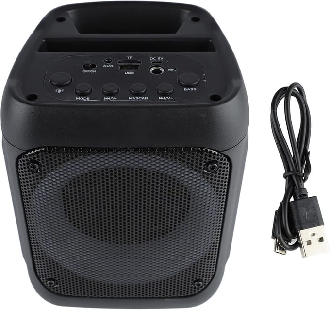Draagbare Bluetooth Speaker - Draadloze Speaker - Muziek Luisteren - Ingebouwde Microfoon - 16x15x20cm - Zwart