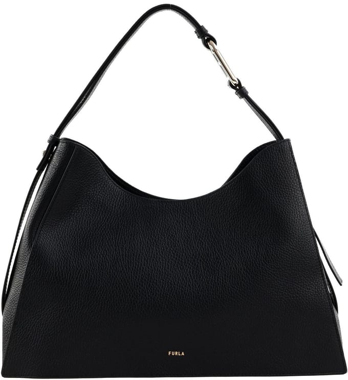 FURLA Leren schoudertas Nuvola Hobo Bag Nero zwart