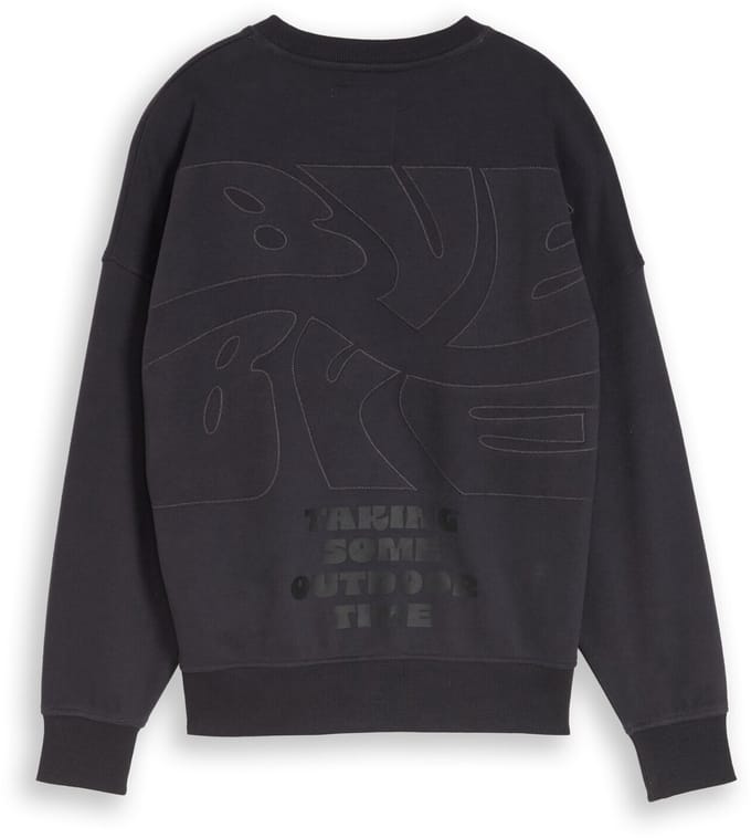 Tom Tailor - Oversized sweatshirt met print op de rug - Maat 140 - coal grey