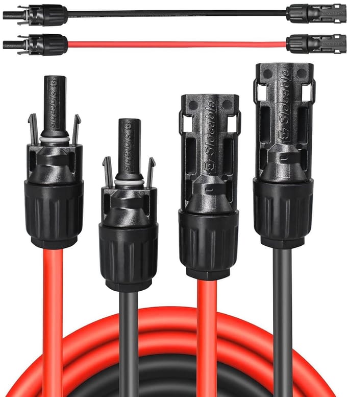 Verlengkabel 10 m 6 mm² IP68 Waterdicht Voor Fotovoltaïsche Systemen