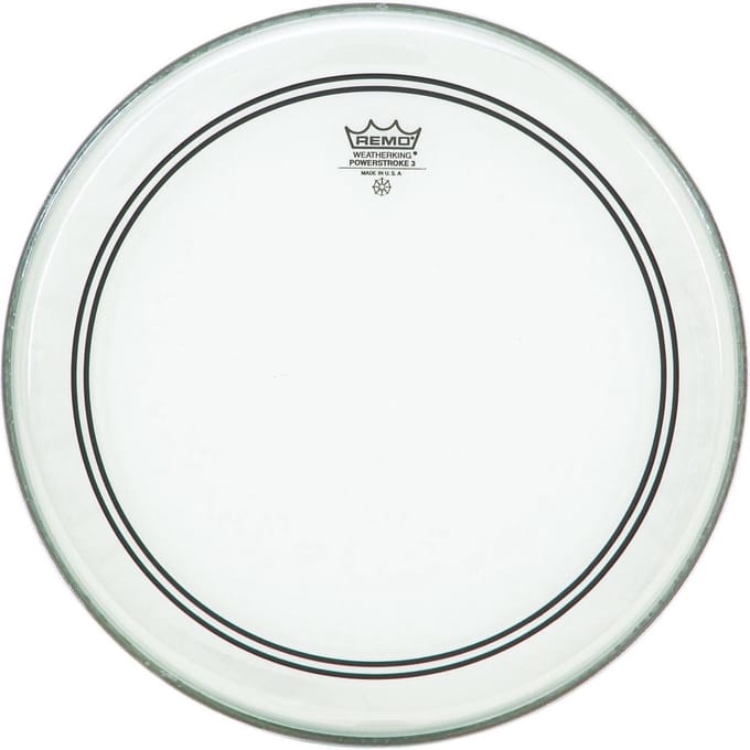 Remo Powerstroke 3 Clear 20", basDrum Batter/Reso - Bass drumvel