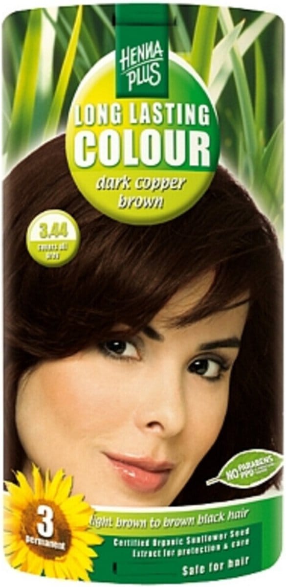 Hennaplus Long Lasting Colours 3.44 Dark Copper Brown - Haarverf