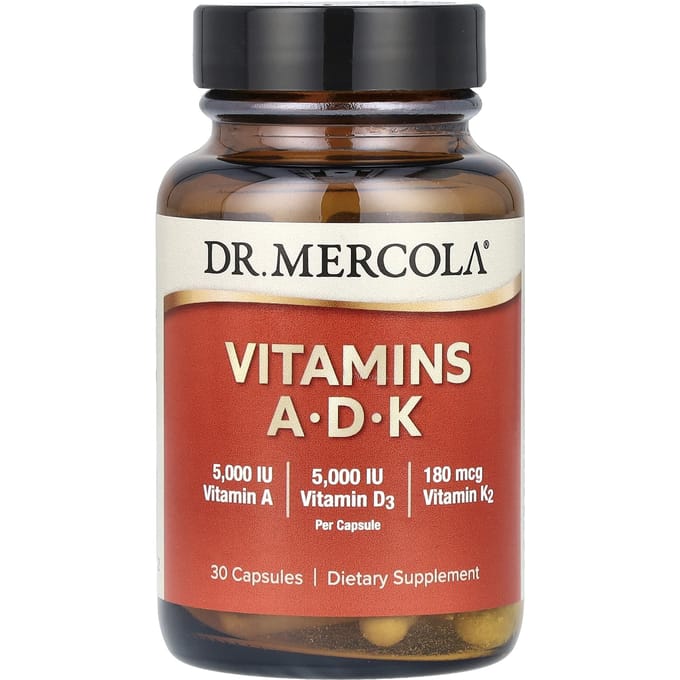 Dr. Mercola, Vitamines A-D-K, 30 Gélules