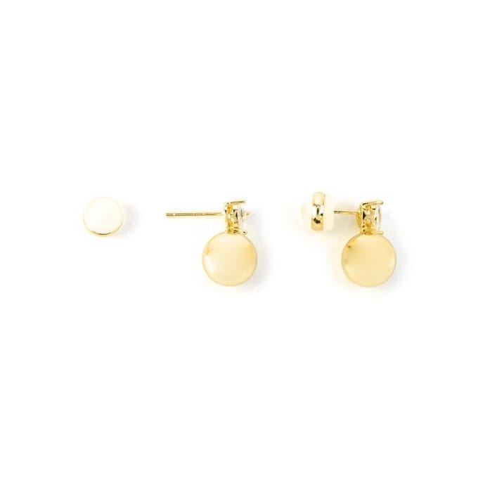 Boucles d'oreilles Luxenter avec Zirconia brillant finition or 18k - Miora beige