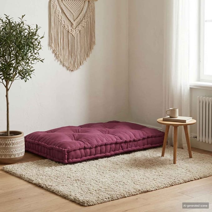 vidaXL - Pallet - Sofa - Kussen - Bordeaux - 120 - x - 80 - x - 12 - cm - Stof
