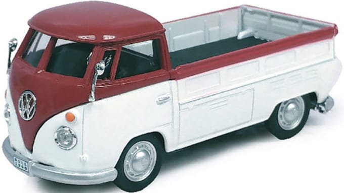 Cararama-Hongwell Volkswagen T1 - Modelauto - Schaal 1:43 - Donker Rood/Wit