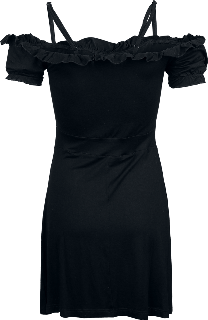 Gothicana by EMP - Gothic Mini-jurk - Off-Shoulder Jurk - S tot M - voor Vrouwen - zwart