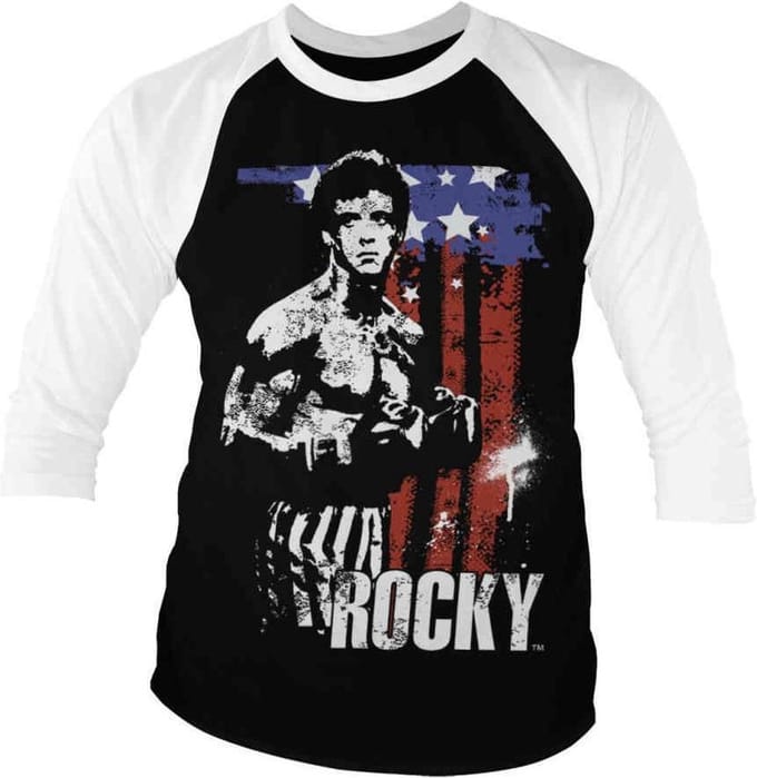 Rocky Raglan top -S- American Flag Zwart/Wit