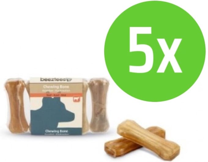Beeztees Kauwbot - 5 Stuks - 7,5 cm - hondensnack - 20-25 gram - 5 Verpakkingen
