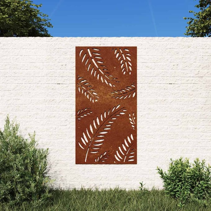 vidaXL - Wanddecoratie - tuin - bladontwerp - 105x55 - cm - cortenstaal