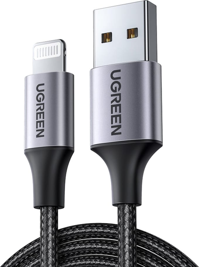 Ugreen Lightning Naar Usb-Kabel 2.4A Voor Iphone-Telefoons 1M Snel